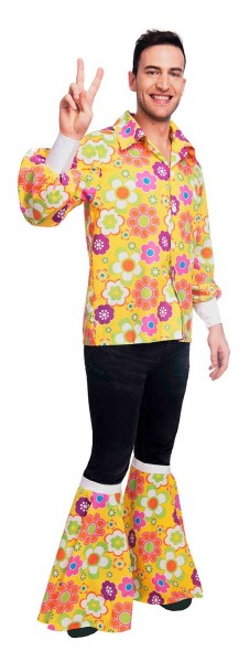 70er Jahre Flower Power Shirt mit Stulpen