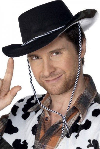 Svart western cowboyhatt