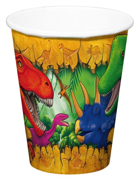 6 Pappbecher Dino Abenteuer 200ml