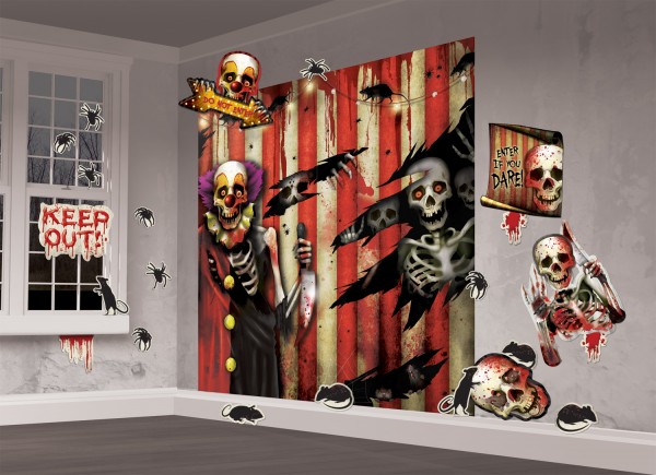 Horrorzirkus Wandkulisse 32-teilig