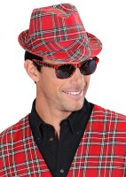 Rot Karierter Fedora Hut