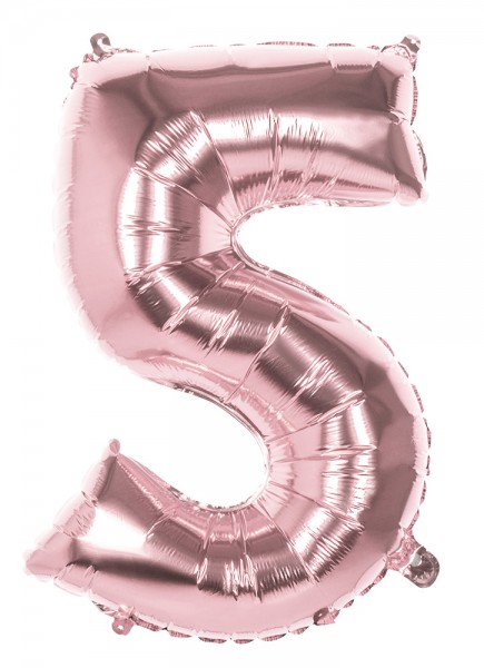 Roségoldener Zahl 5 Folienballon 86cm