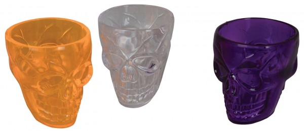3 Bunte Totenkopf Schnapsgläser