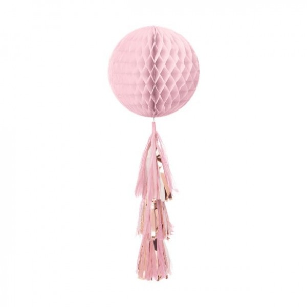 Wabenball mit Quasten roségold pastell 71cm