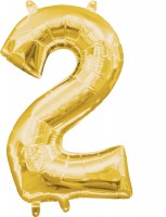 Mini Folienballon Zahl 2 gold 35cm