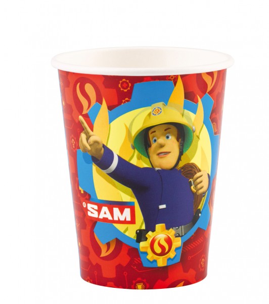 8 Feuerwehrmann Sam SOS Pappbecher 266ml