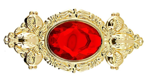 Kunststein-Rubin Brosche Gold 2