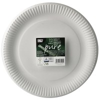 12 FSC Pappteller Scarlatti weiß 29cm