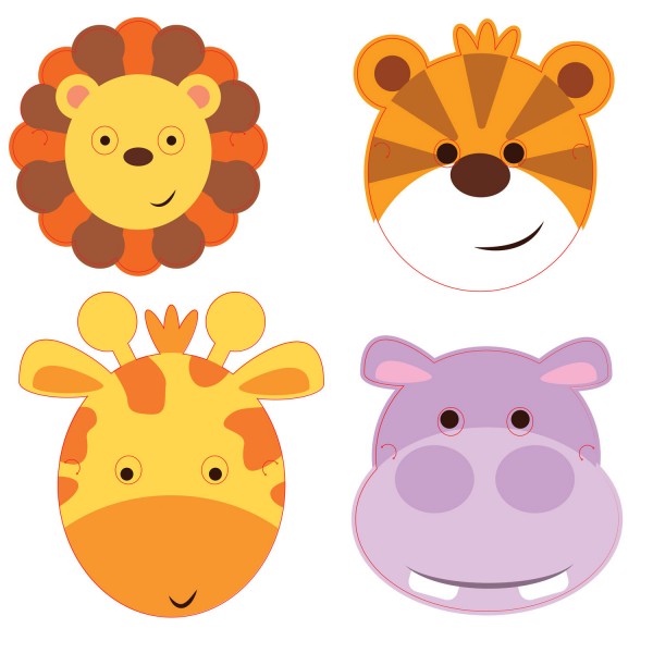 8 Safari Party Pappmasken
