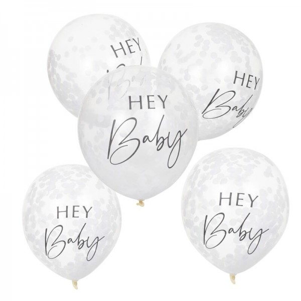 5 Botanical Babyparty Luftballons 30cm