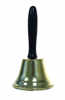 Goldene Glocke mit Holzgriff 12cm