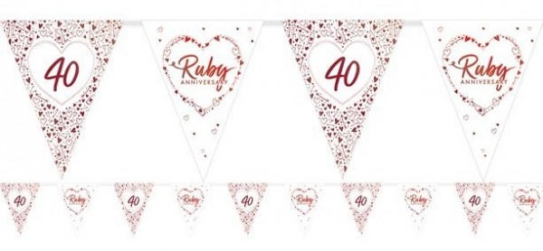 Ruby Anniversary Wimpelkette 3,7m
