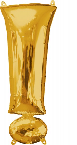 Folenballon Ausrufezeichen ! in Gold 38 x 91cm