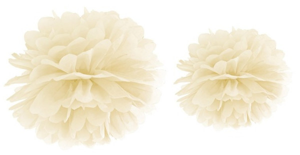 Pompon Romy creme 35cm 2