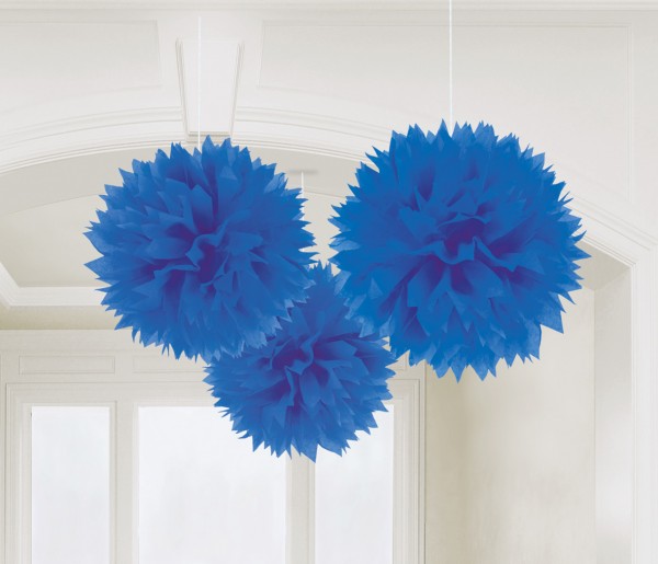 3 Romance Pompons königsblau