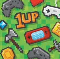 16 Level Up Birthday Servietten 25cm