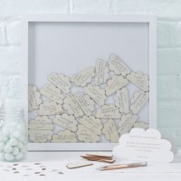 Hallo Welt Gästebuch Holzrahmen 36cm