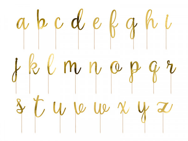Goldene Buchstaben Tortendeko 53-teilig 2