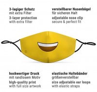 Vorschau: Mund Nasen Maske Smiley für Erwachsene