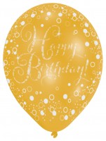 Vorschau: 6 funkelnde Luftballons Happy Birthday