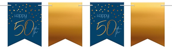 Elegant Blue 50th Birthday Wimpelkette 6m