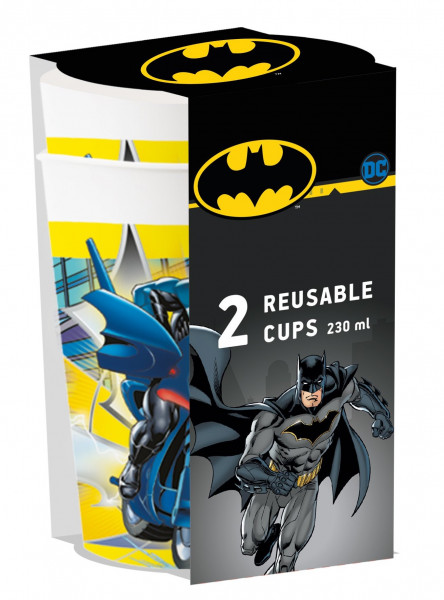 2 Batman Superpower Becher wiederverwendbar 230ml