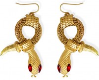 Goldene Szassi Schlangen Ohrringe