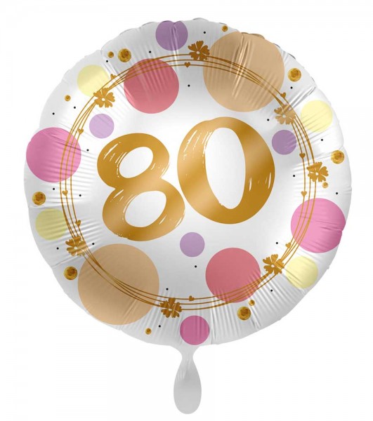 80. Geburtstag Ballon Happy Dots 45cm