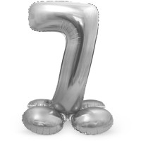 Zahl 7 Ballon silber 72cm