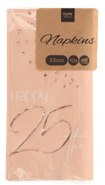 10 Rosy Blush 25th Birthday Servietten 33cm 6