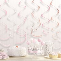 12 Spiral Hänger puder 56cm