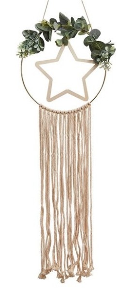Natural Christmas Macrame Stern Hänger