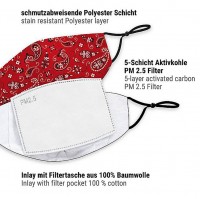 Vorschau: Mund Nasen Maske Bandana rot für Erwachsene