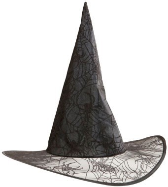 Halloween Hut Hexe Spinnennetz Glitzer