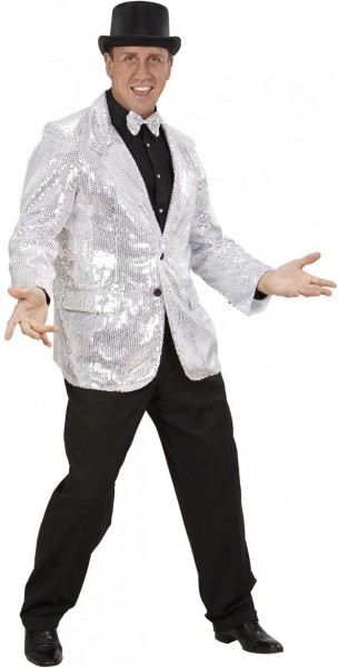 Disco Fever Pailletten Jacket Silber