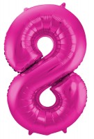 Folienballon Zahl 8 Pink 86cm