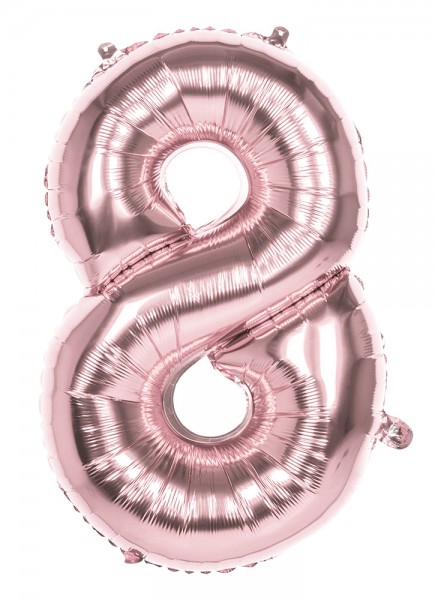 Roségoldener Zahl 8 Folienballon 86cm