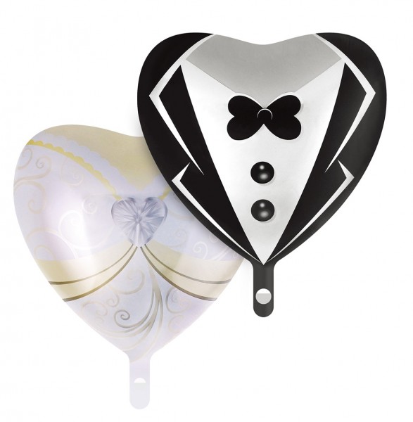 2 Folienballons Herzen-Paar 45cm
