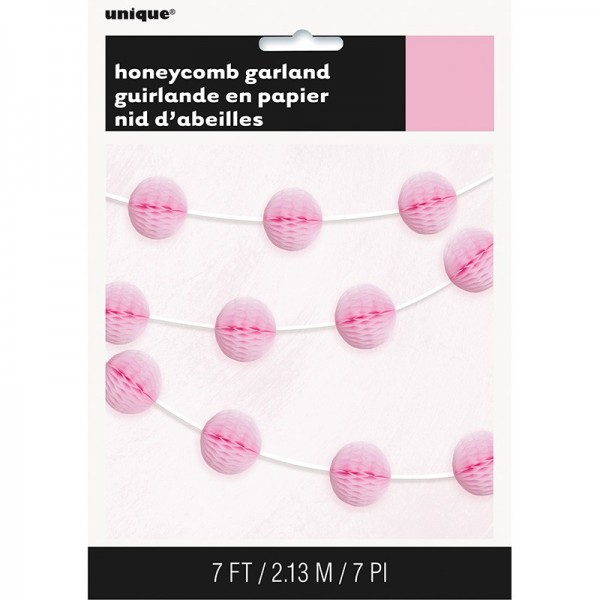 Wabenball Girlande Party Night Rosa 213cm 2