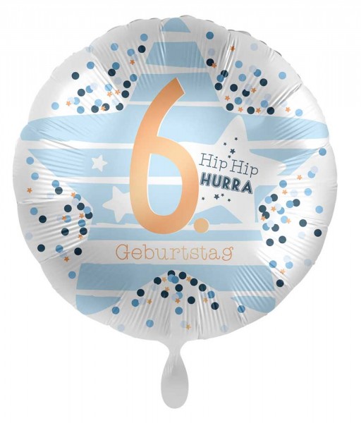 6. Geburtstag Folienballon Happy Star 45cm