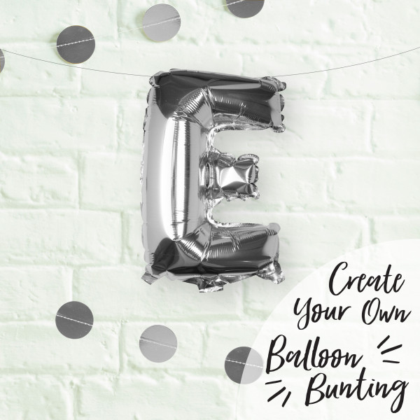 Silberner E Buchstaben Folienballon 40cm