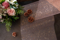 Vorschau: Glitzernder Tüll Stoff Tischläufer roségold 5m x 30cm