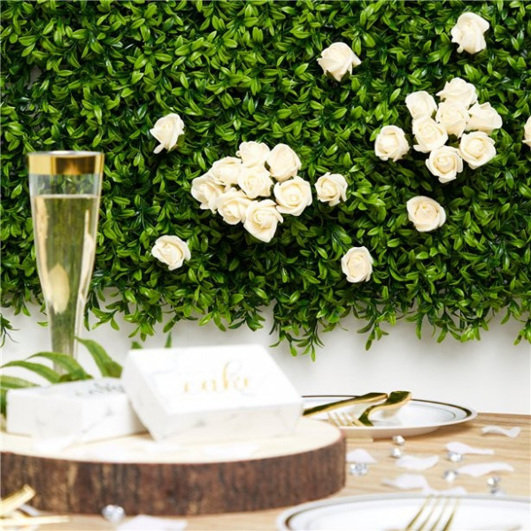 8 Deko Rosen English Garden champagner 4cm