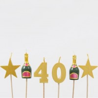 40. Geburtstag Tortenkerzen Set 6-teilig
