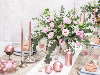 10 Stabkerzen Lucia roségold 24cm