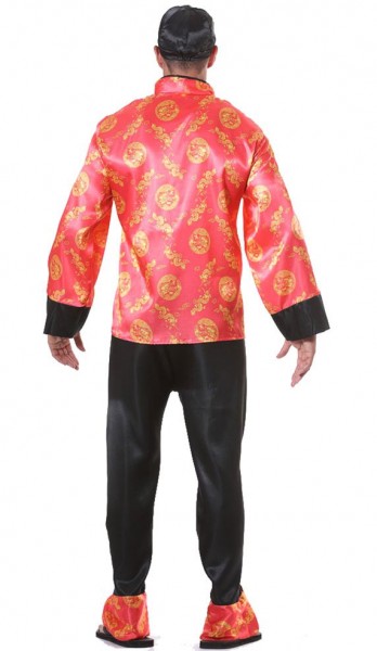 Asiatisk herrkostym röd och svart