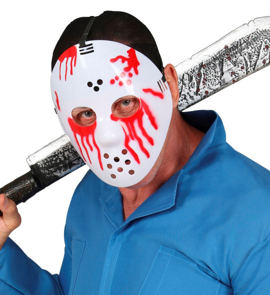 Blutverschmierte Hockey Maske für Herren 3