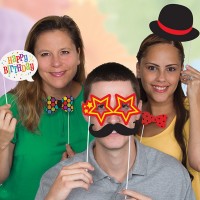 Colourful Rainbow Party Foto Requisiten 10-Teilig
