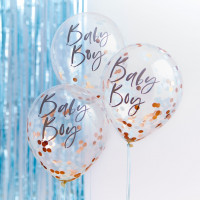 5 Newborn Star Baby Boy Konfettiballons 30cm