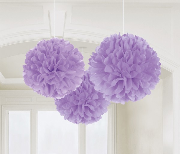 3 Romance Pompons lavendel